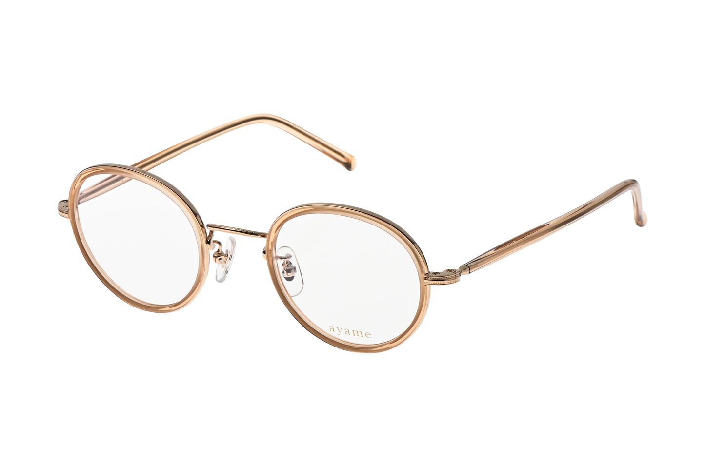 ボストン型メガネのフォーカスのライトブラウン