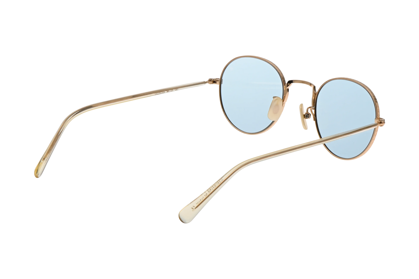 オールドスターサングラスのホワイトゴールド斜め後ろ