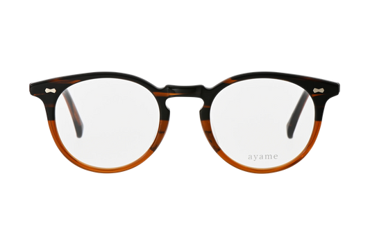 ボストンメガネのブラウンハーフ正面