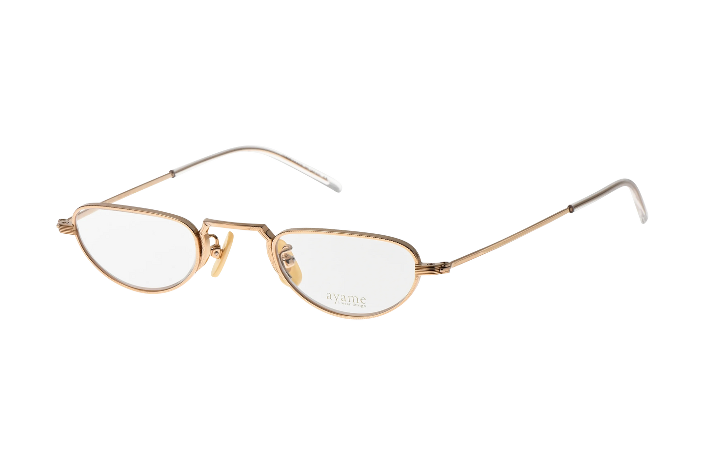 ハーフムーン型メガネのレイクタホのホワイトゴールド