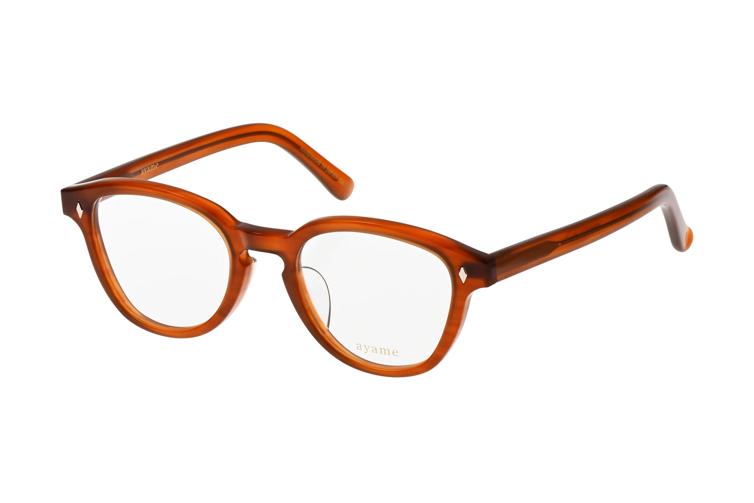ウェリントン型メガネのニューオールド49のキャラメルカラー